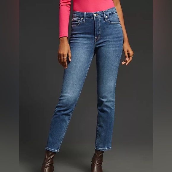 NEW GOOD AMERICAN Good Legs Straight Jeans | Medium Wash - Picture 2 of 6